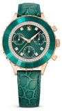 Buy Shop Swarovski Octea Chrono Green Dial Green Leather Strap Watch for Women - 5672931 USA Online