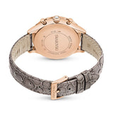 Buy Shop Swarovski Octea Chrono Grey Dial Grey Leather Strap Watch for Women - 5671153 USA Online