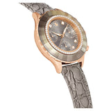 Buy Shop Swarovski Octea Chrono Grey Dial Grey Leather Strap Watch for Women - 5671153 USA Online