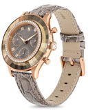 Buy Shop Swarovski Octea Chrono Grey Dial Grey Leather Strap Watch for Women - 5671153 USA Online