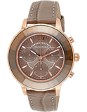 Buy Shop Swarovski Octea Lux Chrono Grey Dial Grey Leather Strap Watch for Women - 5452495 USA Online