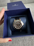 Buy Shop Swarovski Octea Lux Black Dial Black Leather Strap Watch for Women - 5414410 USA Online