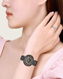 Buy Shop Swarovski Octea Lux Black Dial Black Leather Strap Watch for Women - 5414410 USA Online