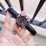Buy Shop Swarovski Octea Lux Black Dial Black Leather Strap Watch for Women - 5414410 USA Online