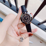 Buy Shop Swarovski Octea Lux Black Dial Black Leather Strap Watch for Women - 5414410 USA Online