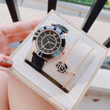 Buy Shop Swarovski Octea Lux Black Dial Black Leather Strap Watch for Women - 5414410 USA Online