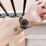 Buy Shop Swarovski Octea Lux Black Dial Black Leather Strap Watch for Women - 5414410 USA Online