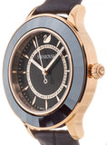 Buy Shop Swarovski Octea Lux Black Dial Black Leather Strap Watch for Women - 5414410 USA Online