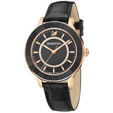 Buy Shop Swarovski Octea Lux Black Dial Black Leather Strap Watch for Women - 5414410 USA Online