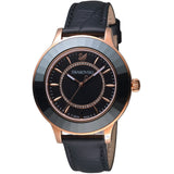 Buy Shop Swarovski Octea Lux Black Dial Black Leather Strap Watch for Women - 5414410 USA Online