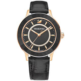 Buy Shop Swarovski Octea Lux Black Dial Black Leather Strap Watch for Women - 5414410 USA Online