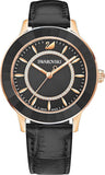 Buy Shop Swarovski Octea Lux Black Dial Black Leather Strap Watch for Women - 5414410 USA Online