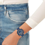 Buy Shop Swarovski Octea Lux Blue Dial Blue Leather Strap Watch for Women - 5414413 USA Online
