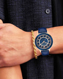Buy Shop Swarovski Octea Lux Blue Dial Blue Leather Strap Watch for Women - 5414413 USA Online