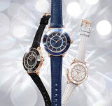 Buy Shop Swarovski Octea Lux Blue Dial Blue Leather Strap Watch for Women - 5414413 USA Online