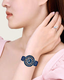 Buy Shop Swarovski Octea Lux Blue Dial Blue Leather Strap Watch for Women - 5414413 USA Online