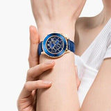 Buy Shop Swarovski Octea Lux Chrono Blue Dial Blue Leather Strap Watch for Women - 5563480 USA Online