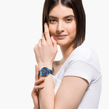 Buy Shop Swarovski Octea Lux Chrono Blue Dial Blue Leather Strap Watch for Women - 5563480 USA Online