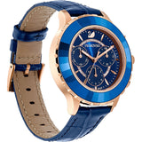 Buy Shop Swarovski Octea Lux Chrono Blue Dial Blue Leather Strap Watch for Women - 5563480 USA Online
