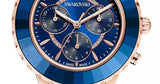 Buy Shop Swarovski Octea Lux Chrono Blue Dial Blue Leather Strap Watch for Women - 5563480 USA Online