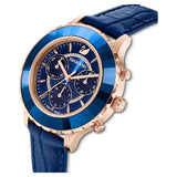 Buy Shop Swarovski Octea Lux Chrono Blue Dial Blue Leather Strap Watch for Women - 5563480 USA Online