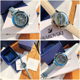 Buy Shop Swarovski Octea Lux Chrono Blue Dial Blue Leather Strap Watch for Women - 5580600 USA Online