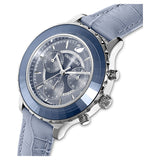 Buy Shop Swarovski Octea Lux Chrono Blue Dial Blue Leather Strap Watch for Women - 5580600 USA Online