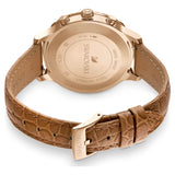 Buy Shop Swarovski Octea Lux Chrono Brown Gold Dial Brown Leather Strap Watch for Women - 5632260 USA Online