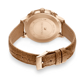 Buy Shop Swarovski Octea Lux Chrono Brown Gold Dial Brown Leather Strap Watch for Women - 5632260 USA Online
