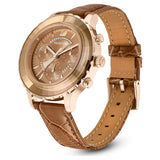 Buy Shop Swarovski Octea Lux Chrono Brown Gold Dial Brown Leather Strap Watch for Women - 5632260 USA Online