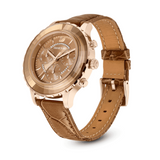 Buy Shop Swarovski Octea Lux Chrono Brown Gold Dial Brown Leather Strap Watch for Women - 5632260 USA Online