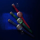 Buy Shop Swarovski Octea Lux Chrono Emerald Green Dial Green Leather Strap Watch for Women - 5452498 USA Online