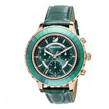 Buy Shop Swarovski Octea Lux Chrono Emerald Green Dial Green Leather Strap Watch for Women - 5452498 USA Online