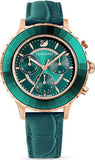 Buy Shop Swarovski Octea Lux Chrono Emerald Green Dial Green Leather Strap Watch for Women - 5452498 USA Online