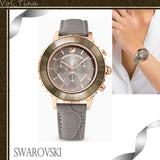 Buy Shop Swarovski Octea Lux Chrono Grey Dial Grey Leather Strap Watch for Women - 5452495 USA Online