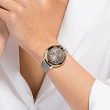 Buy Shop Swarovski Octea Lux Chrono Grey Dial Grey Leather Strap Watch for Women - 5452495 USA Online