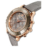 Buy Shop Swarovski Octea Lux Chrono Grey Dial Grey Leather Strap Watch for Women - 5452495 USA Online