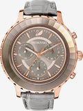 Buy Shop Swarovski Octea Lux Chrono Grey Dial Grey Leather Strap Watch for Women - 5452495 USA Online