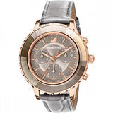 Buy Shop Swarovski Octea Lux Chrono Grey Dial Grey Leather Strap Watch for Women - 5452495 USA Online