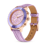 Buy Shop Swarovski Octea Lux Chrono Purple Dial Purple Leather Strap Watch for Women - 5632263 USA Online
