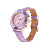 Swarovski Octea Lux Chrono Purple Dial Purple Leather Strap Watch for Women - 5632263