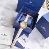 Buy Shop Swarovski Octea Lux Chrono Pink Dial Pink Leather Strap Watch for Women - 5452501 USA Online