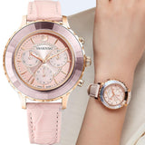Buy Shop Swarovski Octea Lux Chrono Pink Dial Pink Leather Strap Watch for Women - 5452501 USA Online