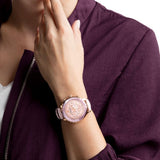 Buy Shop Swarovski Octea Lux Chrono Pink Dial Pink Leather Strap Watch for Women - 5452501 USA Online
