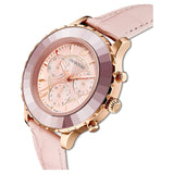 Buy Shop Swarovski Octea Lux Chrono Pink Dial Pink Leather Strap Watch for Women - 5452501 USA Online