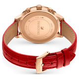 Buy Shop Swarovski Octea Lux Chrono Red Dial Red Leather Strap Watch for Men - 5646975 USA Online