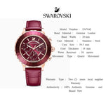 Buy Shop Swarovski Octea Lux Chrono Red Dial Red Leather Strap Watch for Women - 5547642 USA Online