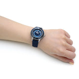 Buy Shop Swarovski Octea Lux Moon Crystal Blue Dial Blue Leather Strap Watch for Women - 5516305 USA Online