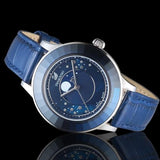 Buy Shop Swarovski Octea Lux Moon Crystal Blue Dial Blue Leather Strap Watch for Women - 5516305 USA Online