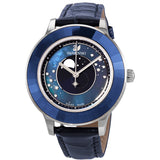 Buy Shop Swarovski Octea Lux Moon Crystal Blue Dial Blue Leather Strap Watch for Women - 5516305 USA Online
